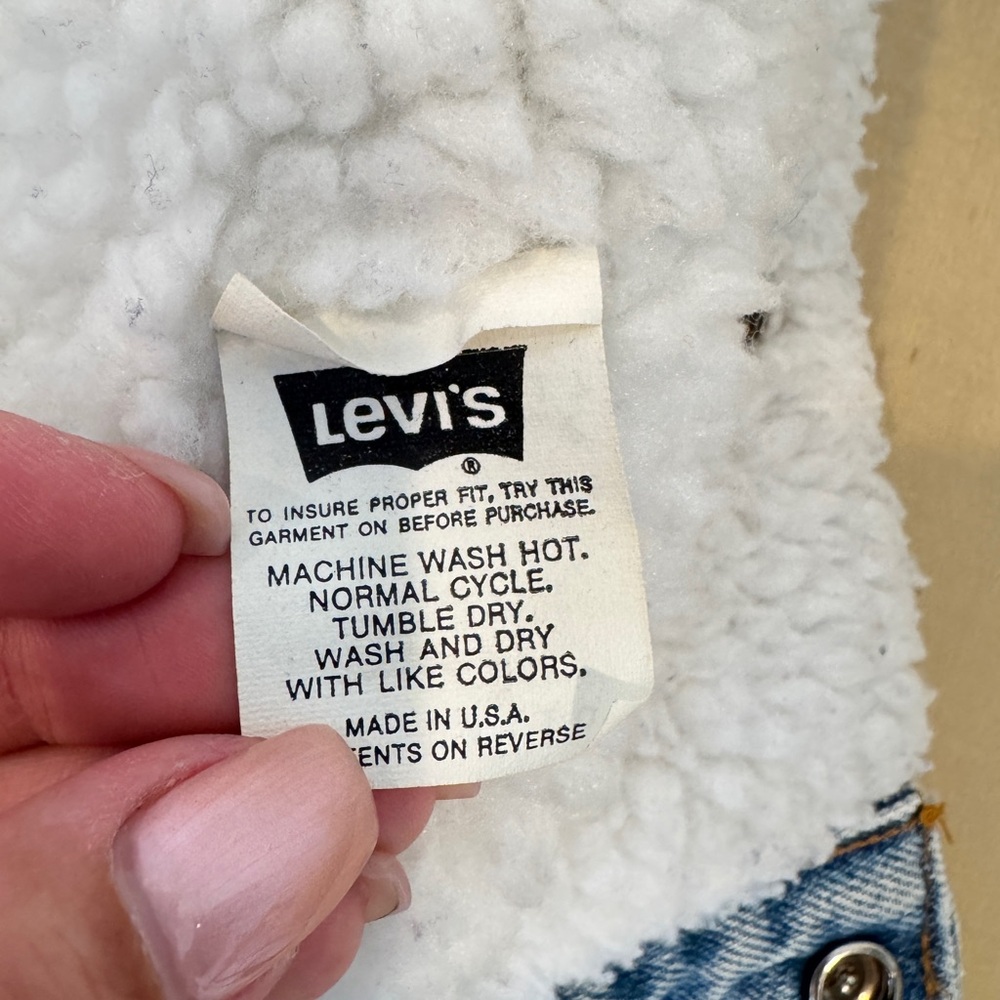 Vintage‎ Kids Levi's Shearling Trucker Jacket Size Small - Picture 5 of 10